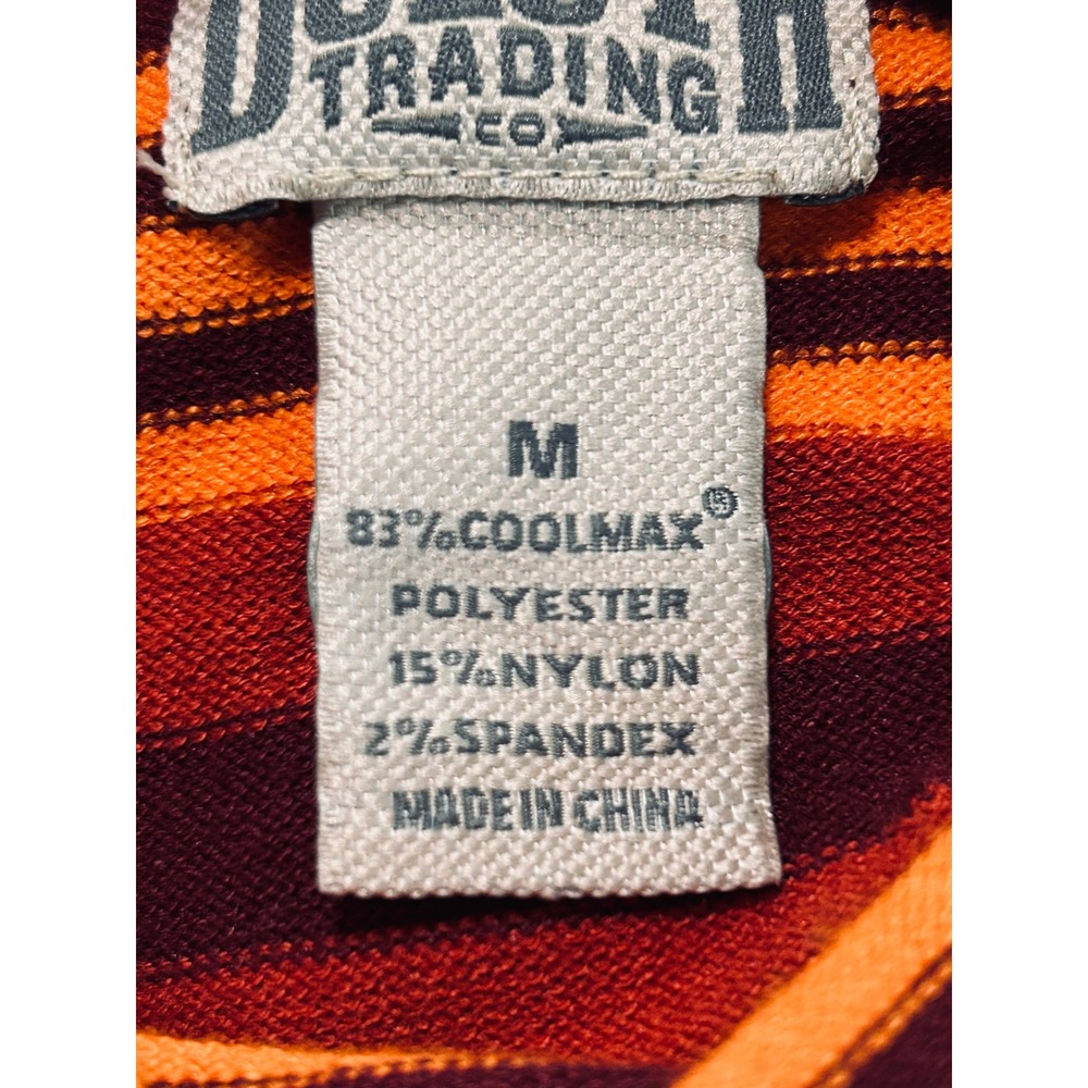 Duluth Trading Co Womens Medium Coolmax Striped Mock Neck Long Sleeve Top Orange - Picture 8 of 9
